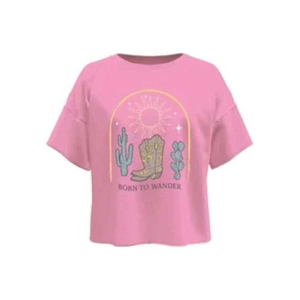 Pink Kids T-Shirt with Cactus Print